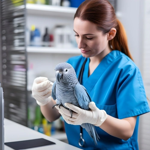 Veterinária examinando um animal com cuidado — compromisso Histopathus com o diagnóstico preciso